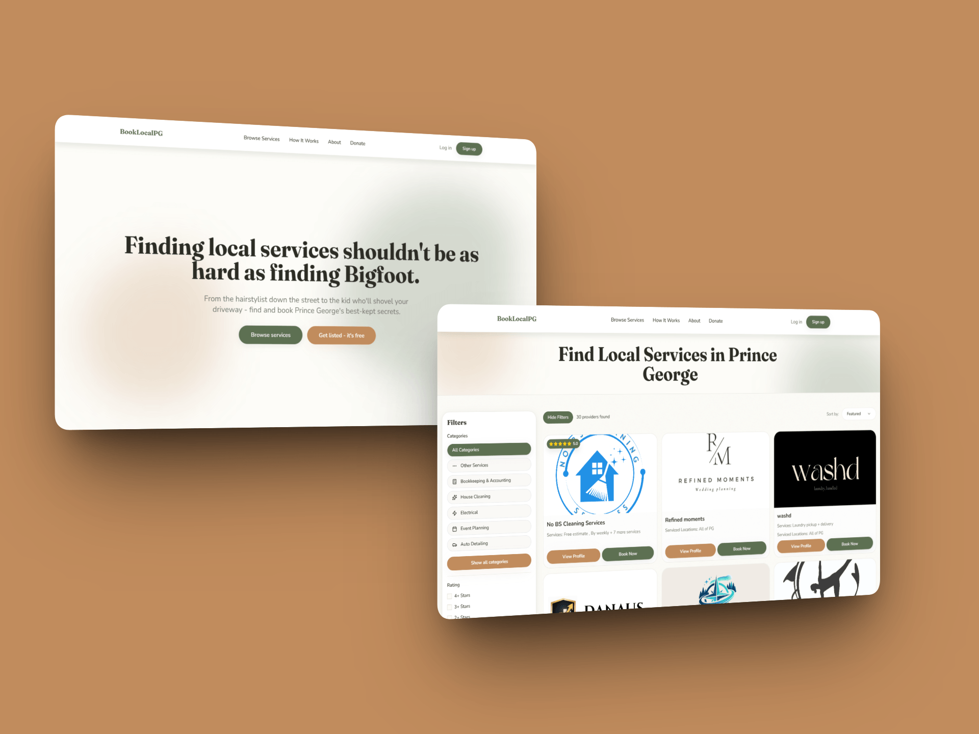 BookLocalPG marketplace app graphic